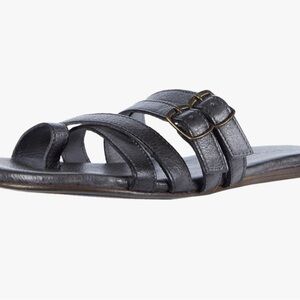 Bed Stu Women's Leather Double Buckle Toe Loop Sandals